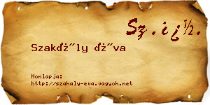 Szakály Éva névjegykártya
