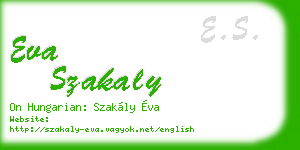 eva szakaly business card